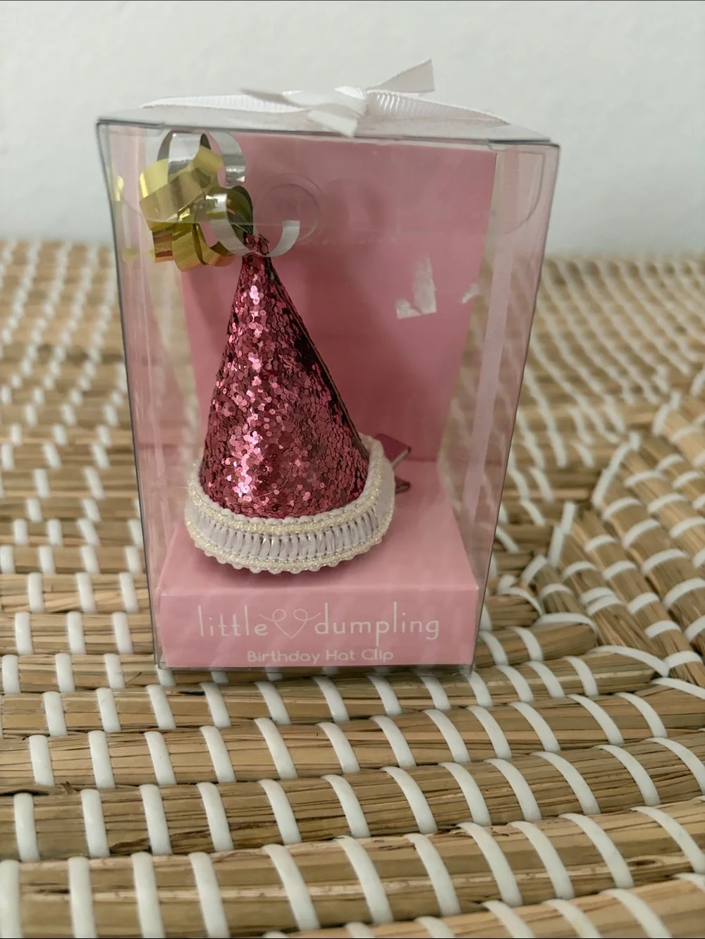 Little Dumpling Pink Sequin Birthday Hat Clip